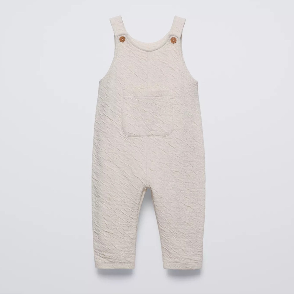 Zara baby Cream Textured Overalls